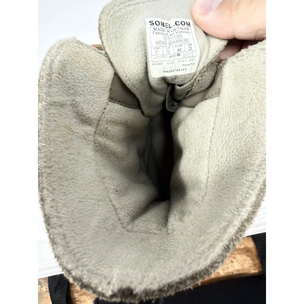 Sorel‎ Explorer Waterproof Boots Men's 11 Suede Winter Hiking Sage Green NM4499